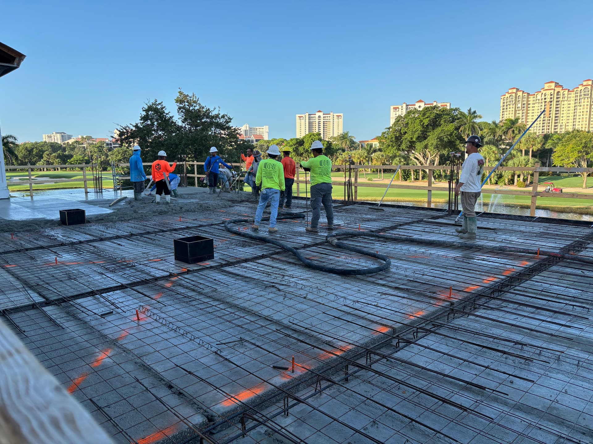 Active Florida concrete pour in progress